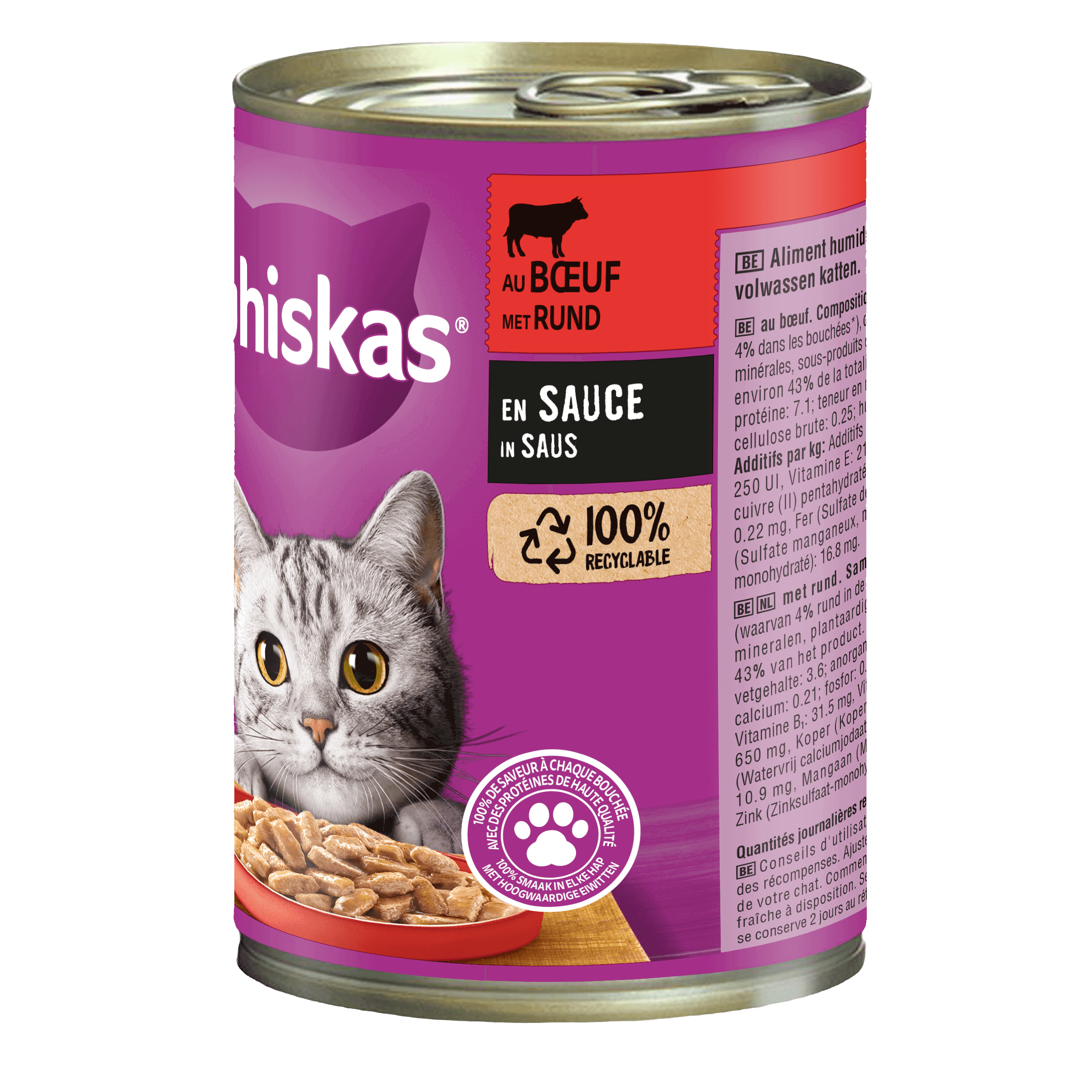 WHISKAS® Boîte Boeuf en Sauce 400g