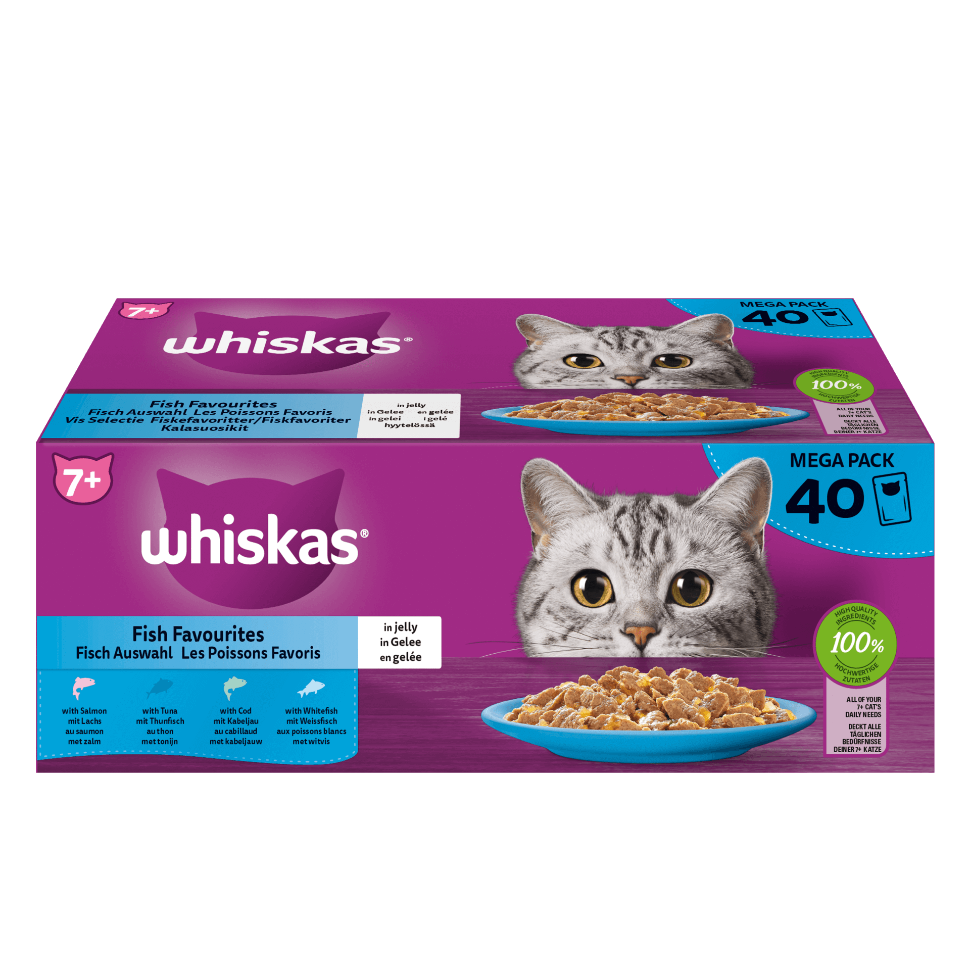 WHISKAS® kapsička 7+ drůbeží výběr v želé 4 x 100g