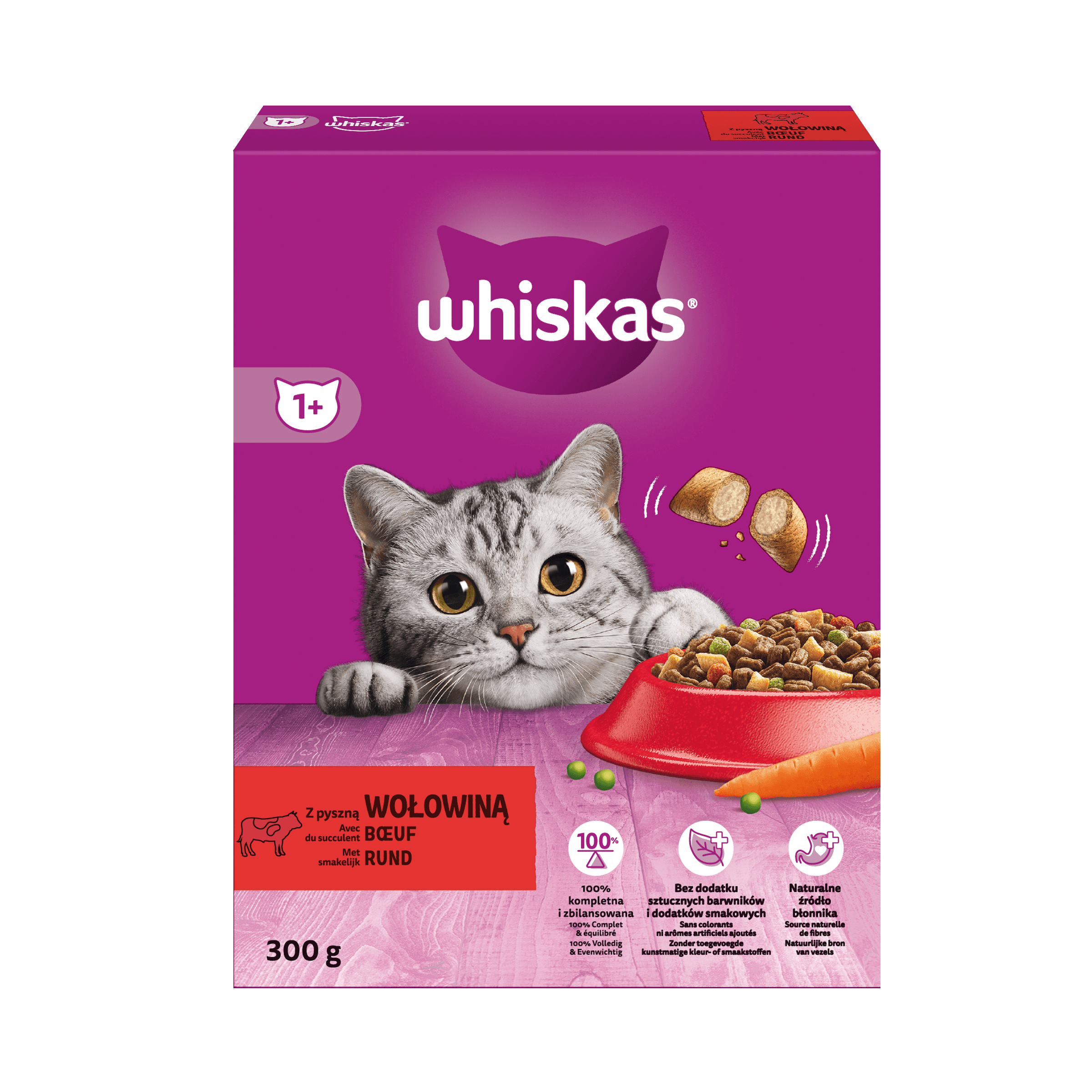 WHISKAS® Droog met Rund 300g